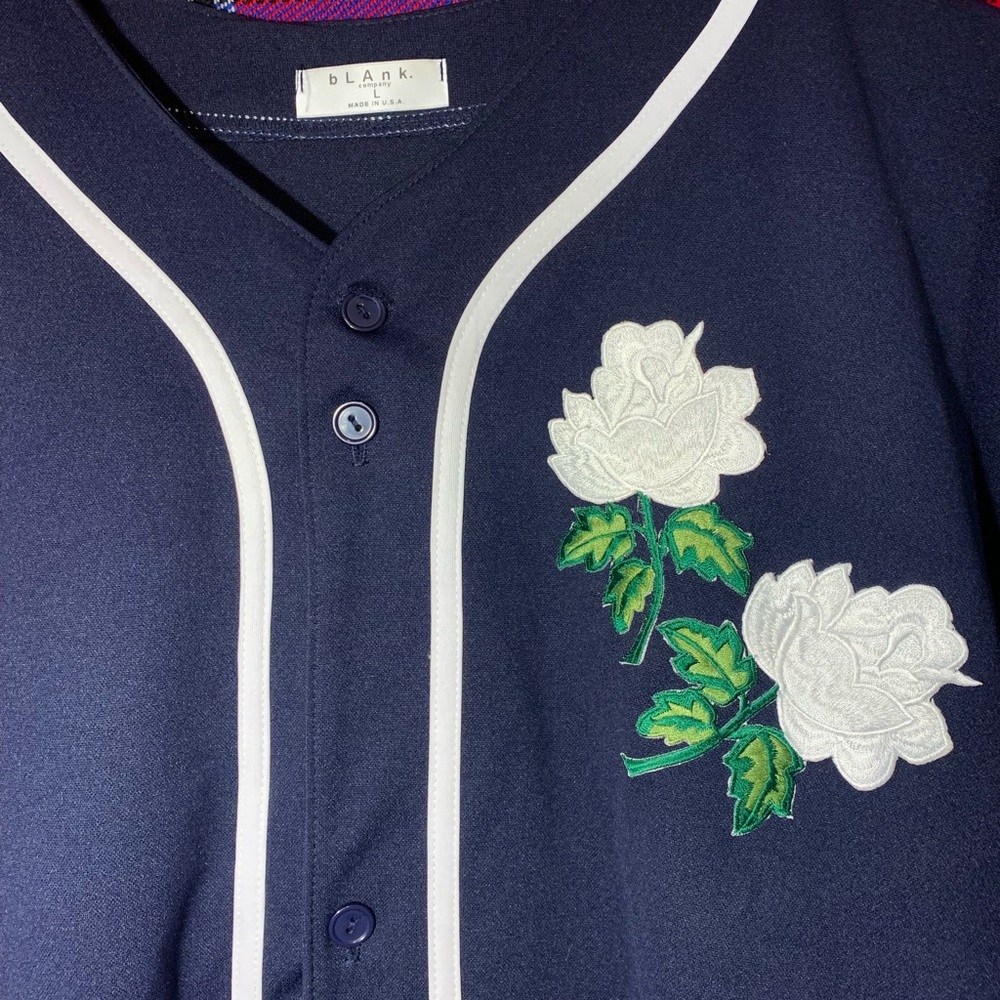 Baseball tee with floral design
